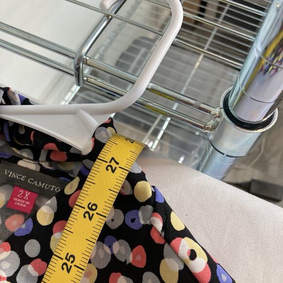 Vince Camuto Women's Confetti Dot Wrap Blouse Size 2X Career Office Professional - Picture 3 of 11